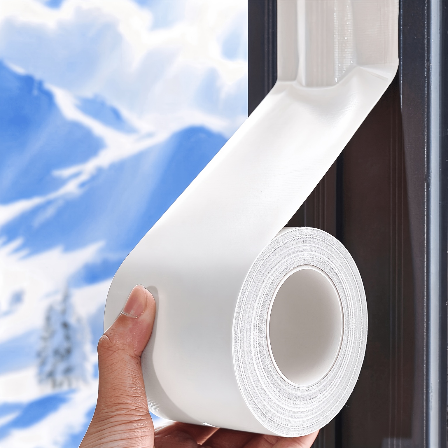 TEMU 60m Extra-long Heavy-duty Window Sealing Tape - Waterproof Pvc Insulation Tape, Suitable For Air Conditioners, Vents, Pipes, Windows -