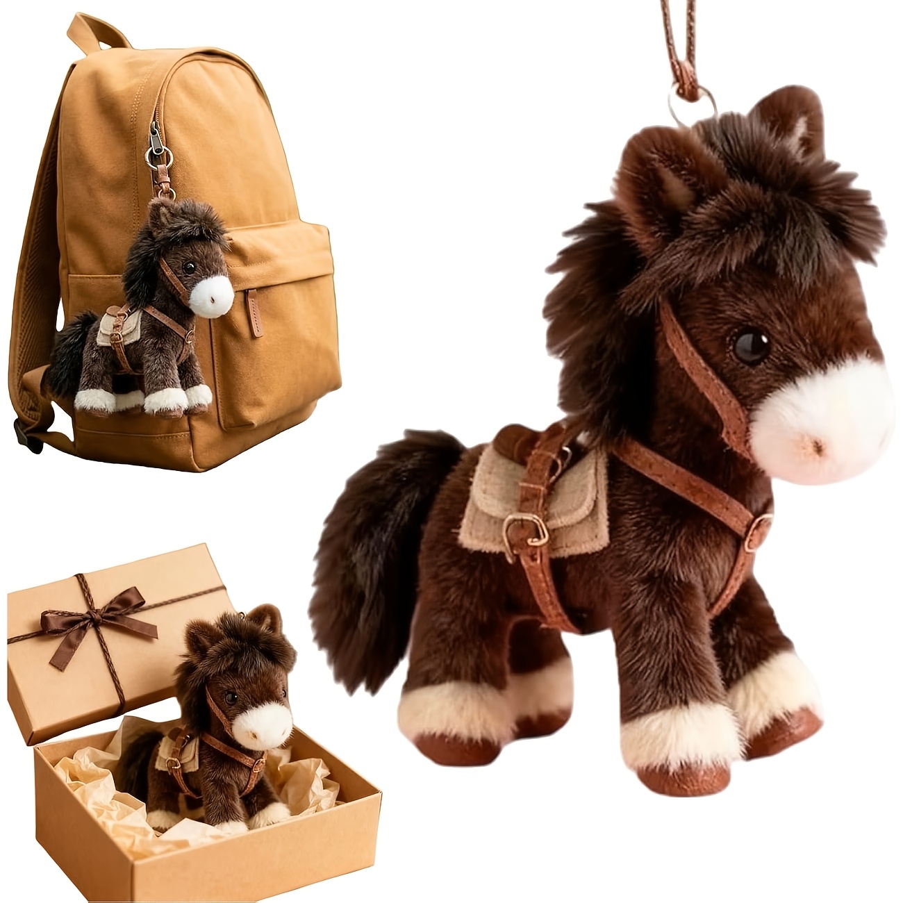 zodiac horse mascot keychain charm a cute horse pattern with   inspired details as a portable decorative pendant and practical key accessory that symbolizes good luck   and holiday     Product details 1