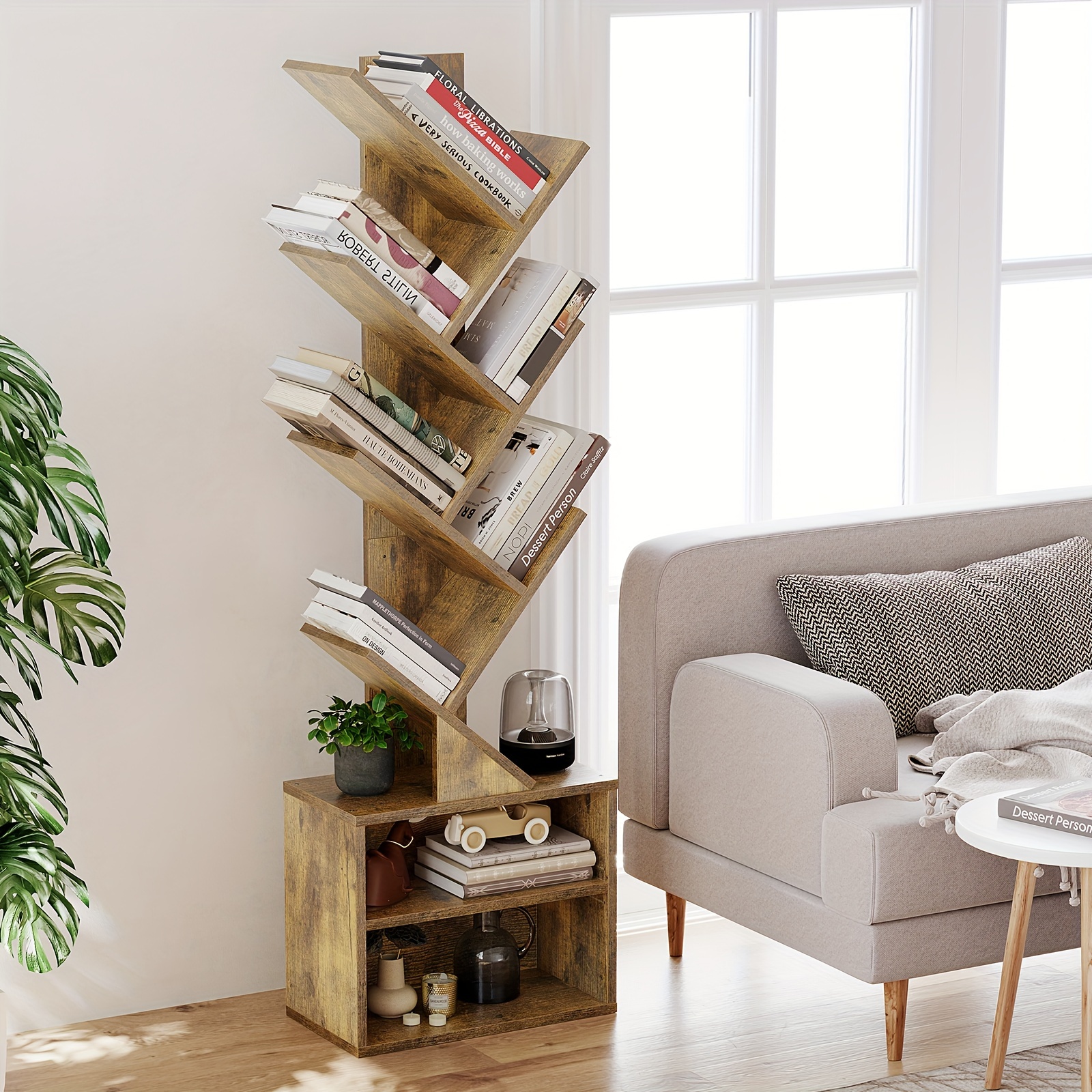 Bookshelf 2 sale Tier Bookcase Modern Narrow Book Shelf and Book Case