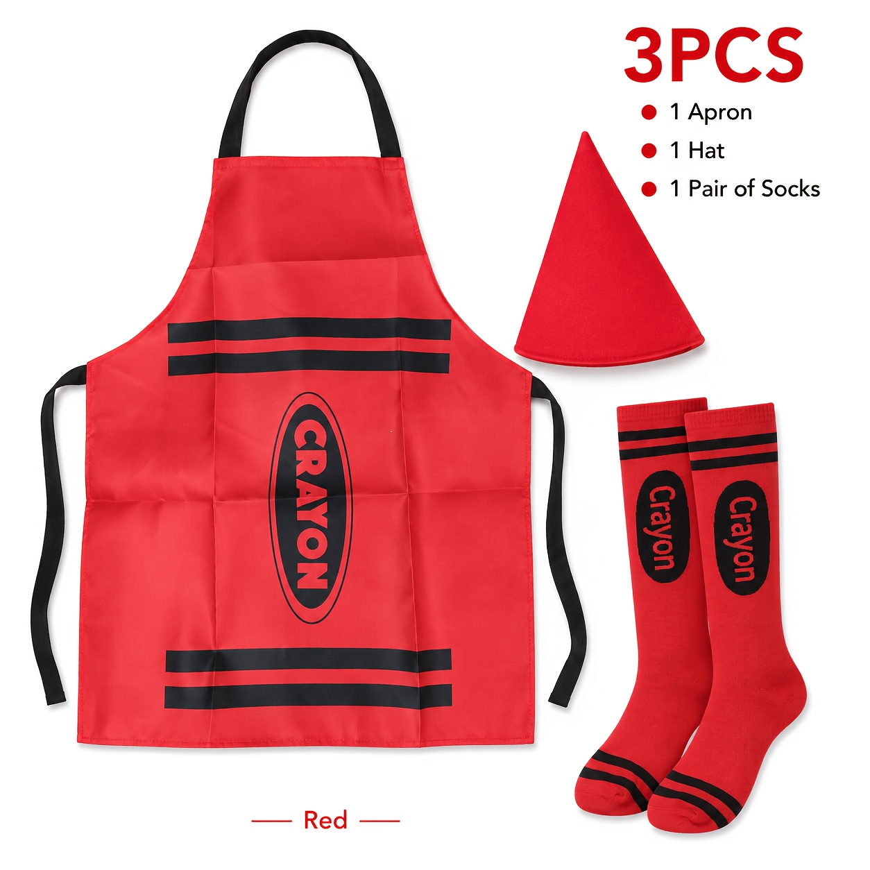 3pcs Crayon-Themed Costume Additions Kit