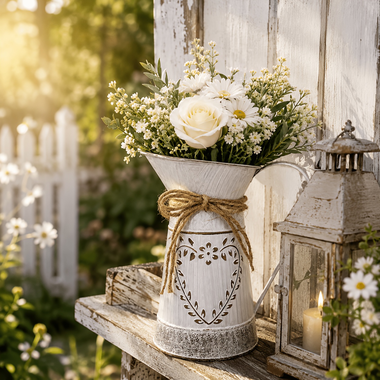 TEMU Décoration d'intérieur et de jardin avec de bouteille à lait et de pot à bec de canard, ornements de vase de ferme, jardinières théière Shabby
