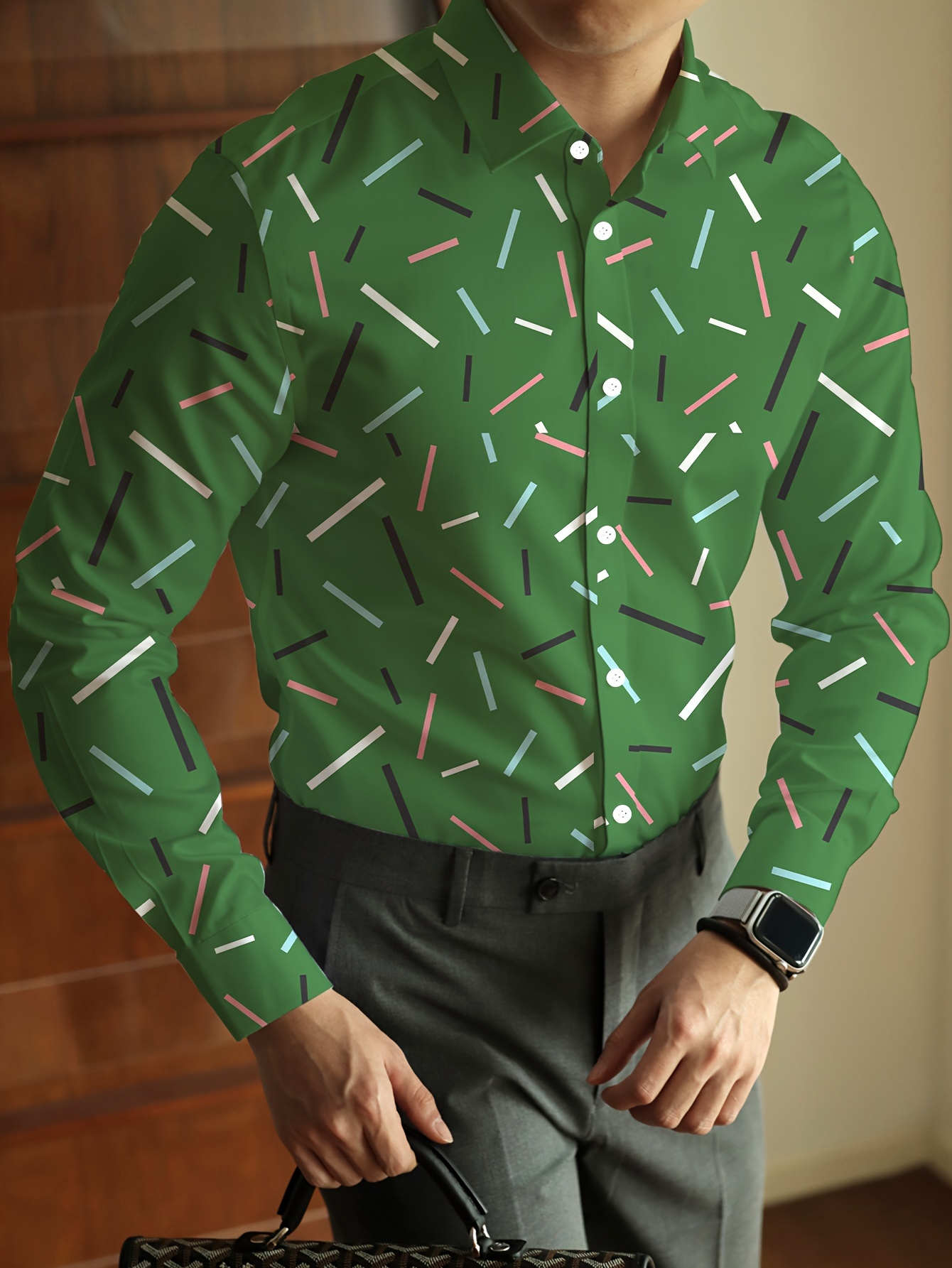 mens big tall casual collar button front shirt bohemian - Temu