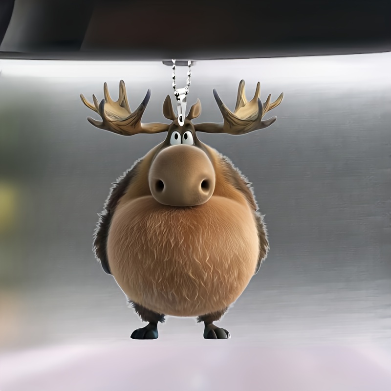 

Moose Acrylic Keychain & Bag Charm - 2d Hanging Decor For Car Mirror