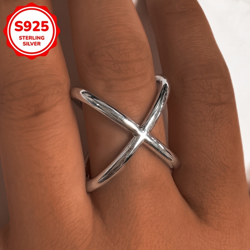 925Silver Retro Cross Women's Ring