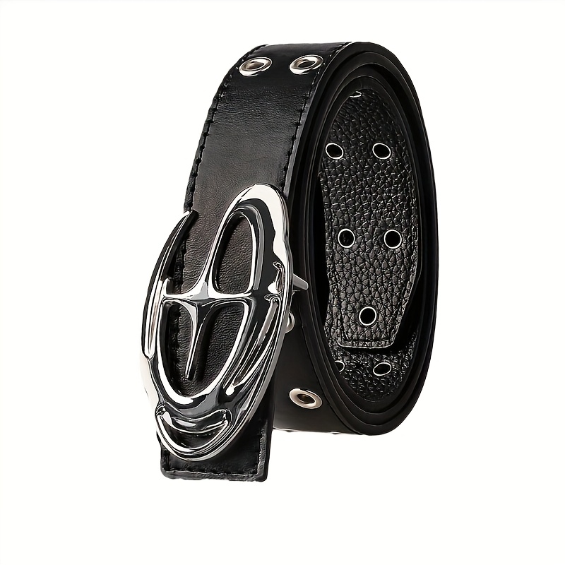 

Ceinture pour Hommes LJSQ en Similicuir Noir avec Boucle en en d'Étoile Unique - , Texturée | pour Jeans & Cadeau, Style Décontracté, Chic, , Texturée, Style Décontracté