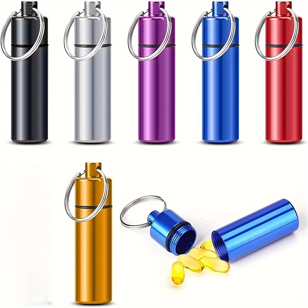 

7-day Aluminum Keychain Pill Organizer - , Portable For Camping & Purse