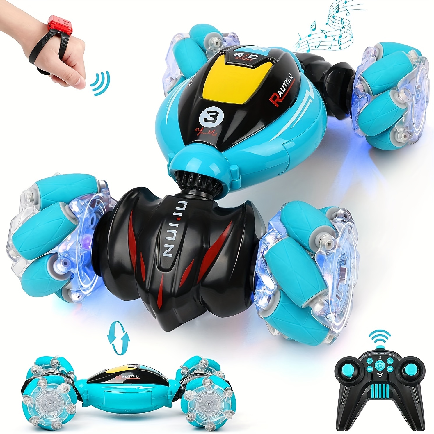 RC Gesture Sensing Stunt Car - Best Gifts For Boys 3-12 Year Old 360° Rotating 4WD Remote Control Transform 2.4Ghz Hand Controlled Car Birthday Presents For Kids, Halloween Christmas Gift