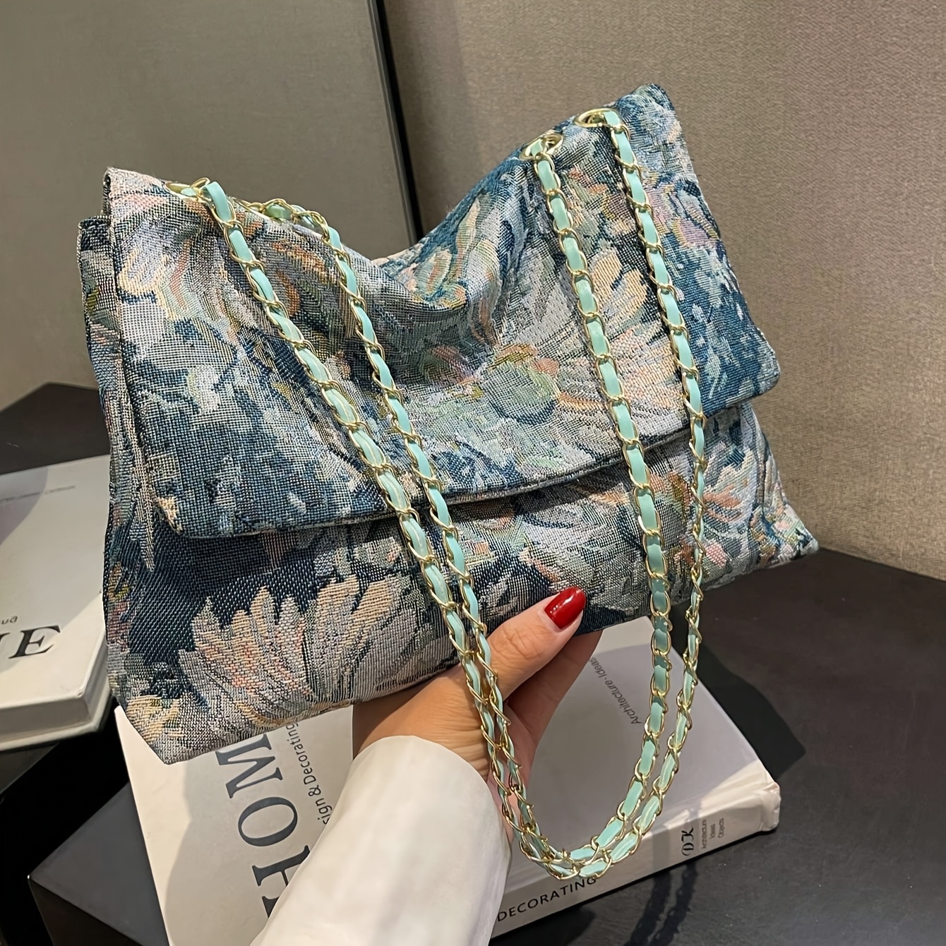 E-shop Koreanische Frühlingsneue Retro Tasche Damen Trendige Ölmalerei Mode Schulter Crossbody Girly Handtasche