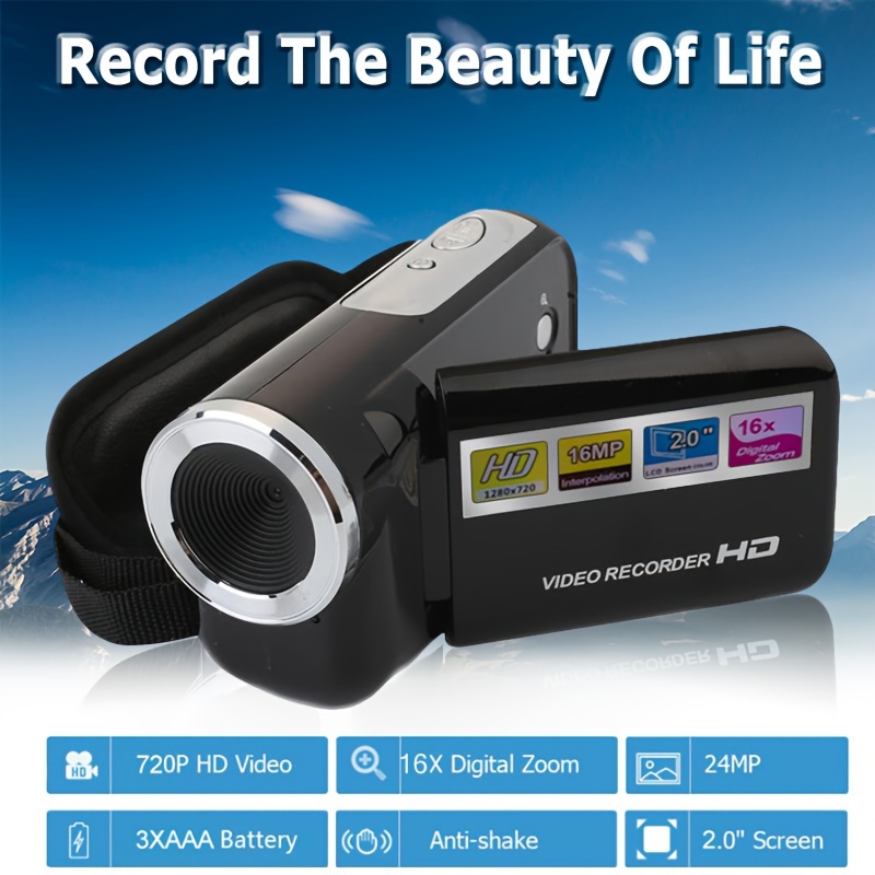 ビデオカメラ ポータブル 2400万画素 HD1080P 16倍ズームカメラ