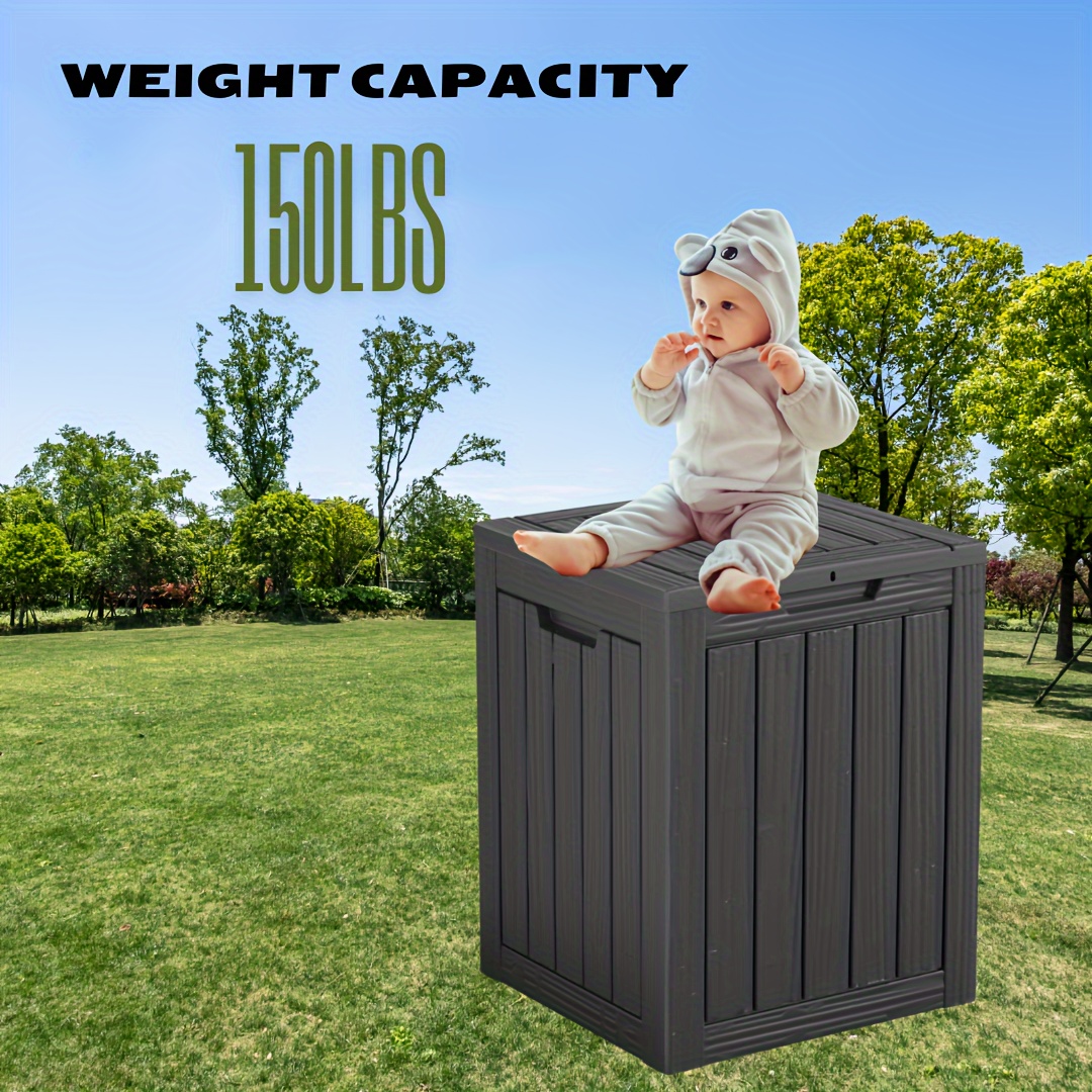 

28 Gallon Resin Deck Box, Lockable Package Delivery Box, Waterproof And Uv Resistant Outdoor Storage Box For Patio Furniture, Garden Tools And Toys Storage -black