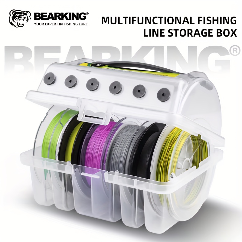 

Bearking Fishing Line Storage Box: 6-roll Capacity, Suitable For Pe, Nylon, And Carbon Wires, Soft Outlet To