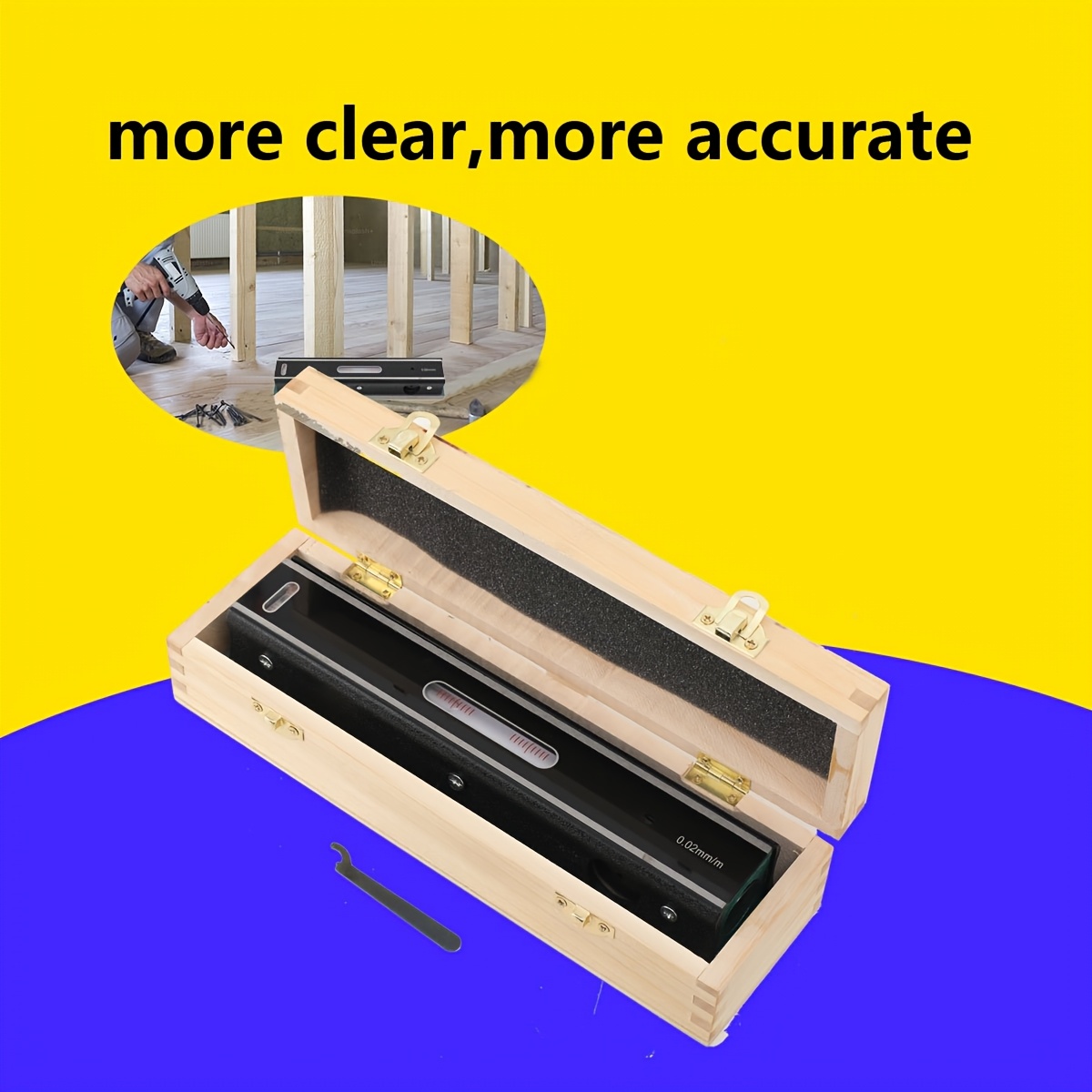 Professional Accurate Level With Box, 0.02mm/m Accuracy Strip Level For Checking The Work Of Machinists Toolmakers