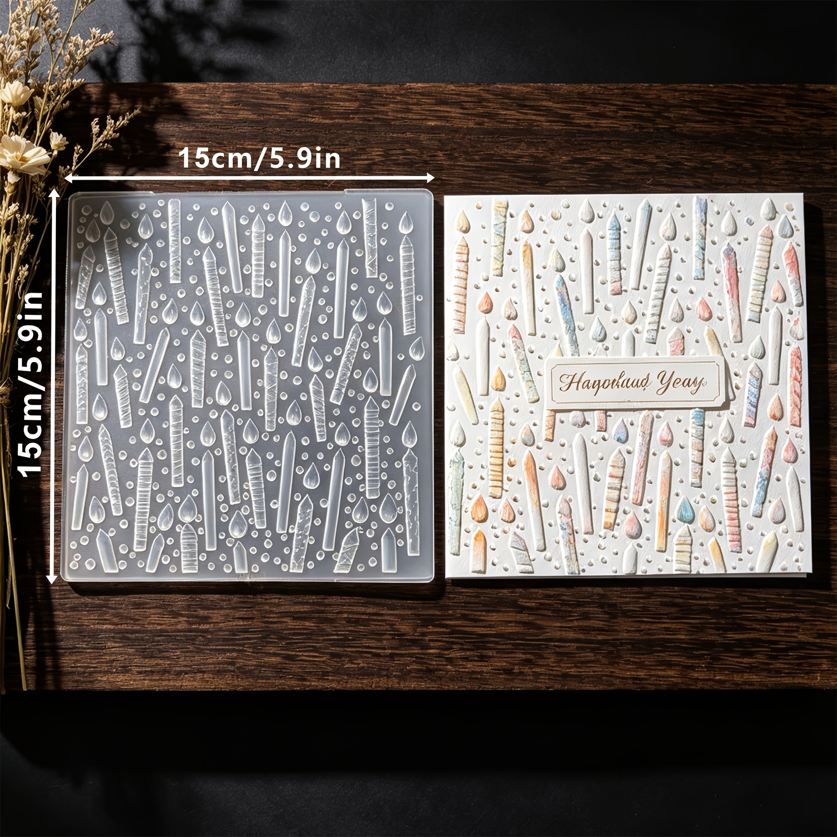 TEMU Bougie Couverture Complète, Motif Décoratif, Panneau , Décoration de Compte à , Outil d'Indentation , Art de Papier Créatif, Moule