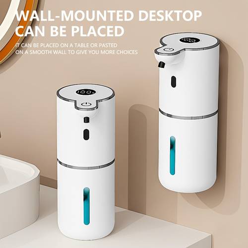 one automatic sensor soap dispenser no contact and no pressing automatic sensor liquid output 380ml large capacity usb charging design with high definition screen clear battery level