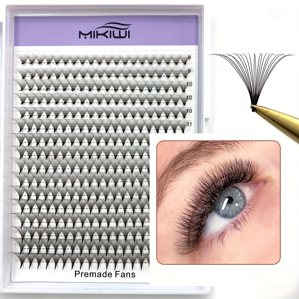 

320pcs Eyelashes Big Tray 20d Volume Extensions Fan Pre Made Eyelash Extension C/d Curl Pointy Base Premade Fans