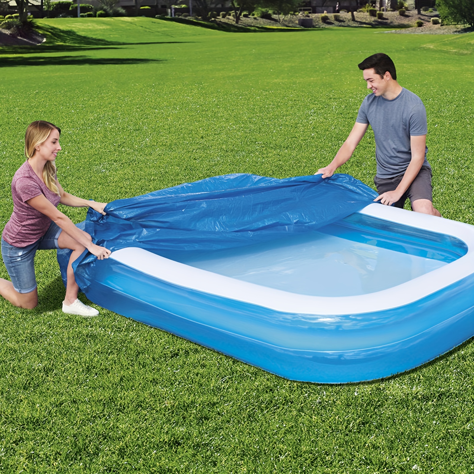 

Pool Blanket Swimming Pool Covers For Above Ground Pools, Inground Pools, Rectangle, Inflatable Pool Keeps Out Leaves Debris Dirt
