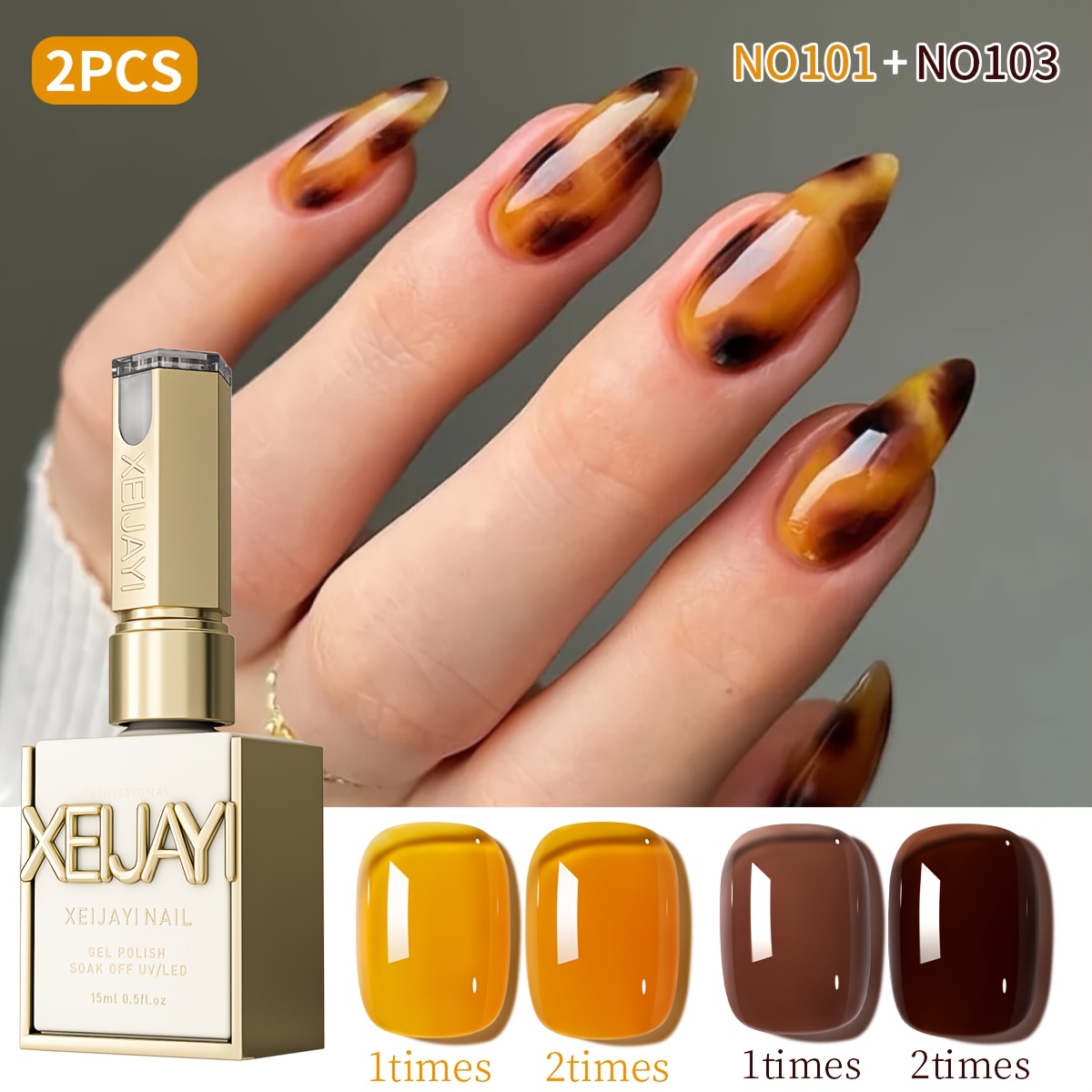 Image of 2pcs 15ml New Popular Nail Gel Semi Permanent Nail Art Soaking Led Nail Salon Diy Nail Salon Gel