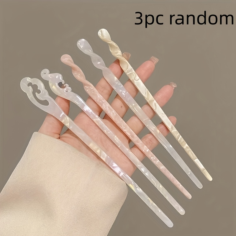 Image of 3pcs Hairpins, Random Styles, Chinese-style High-end Traditional Hairpins For Hanfu Updo Hairstyles, Holiday Gift