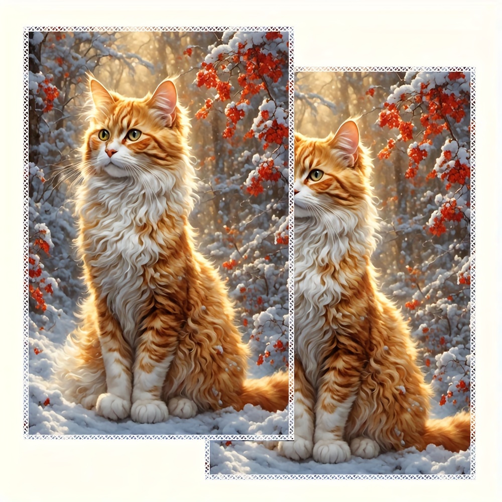 

2pcs Kitchen Towels Single Sided Printed 16x24inch Autumn Cat Kitchen Towels Towel For Home Decor And Party Supplies By Llx-86