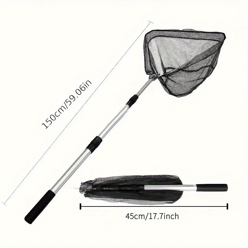 TEMU 1pc Aluminum Alloy With Telescopic Handle, Portable Collapsible Fishing Gear, Essential Tool For Freshwater And Saltwater Fishing-valentines Gifts & Wedding Gifts - Presents For Family, & Kids