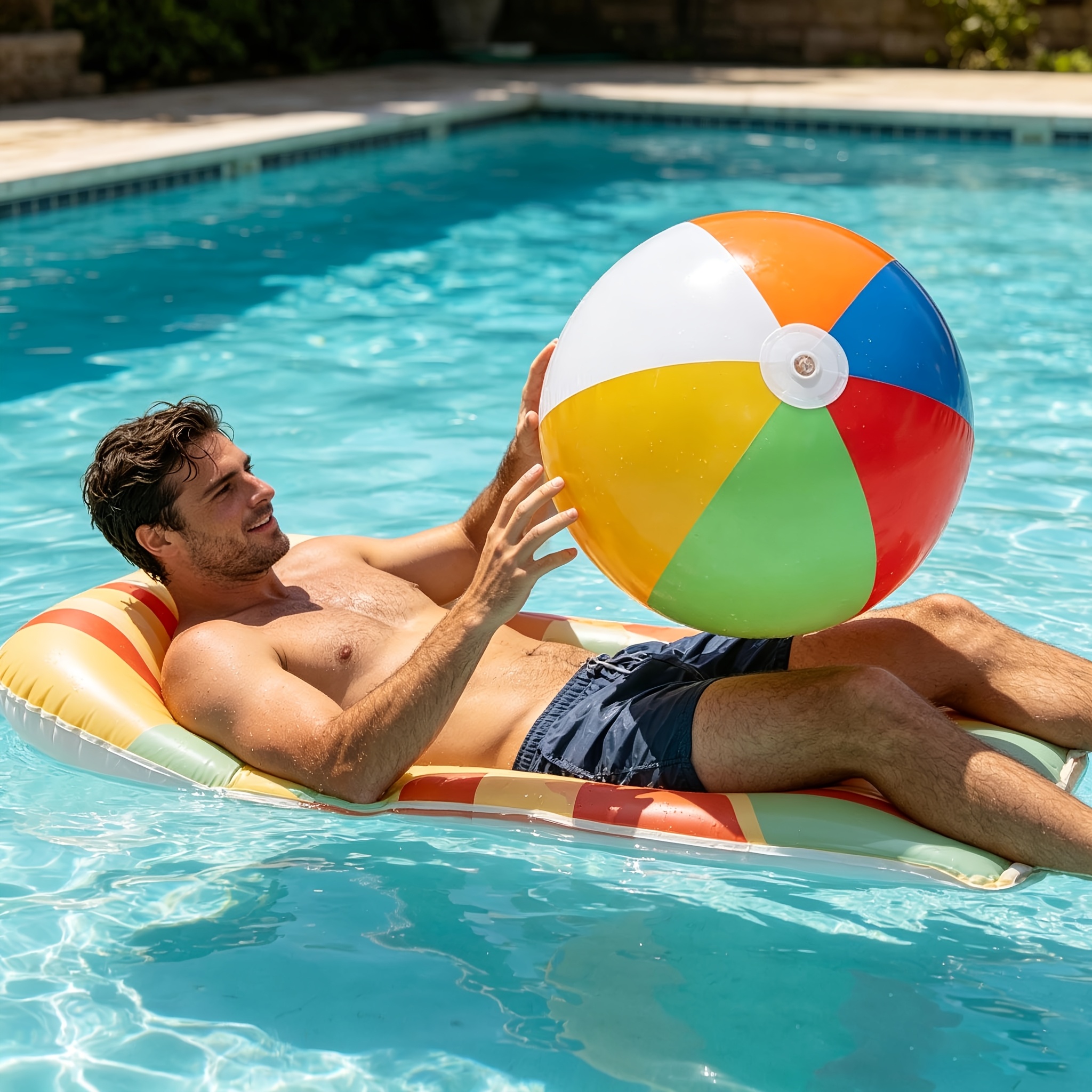 Lot de 20 ballons de plage gonflables pour enfants jaune rouge bleu blanc - à partir
