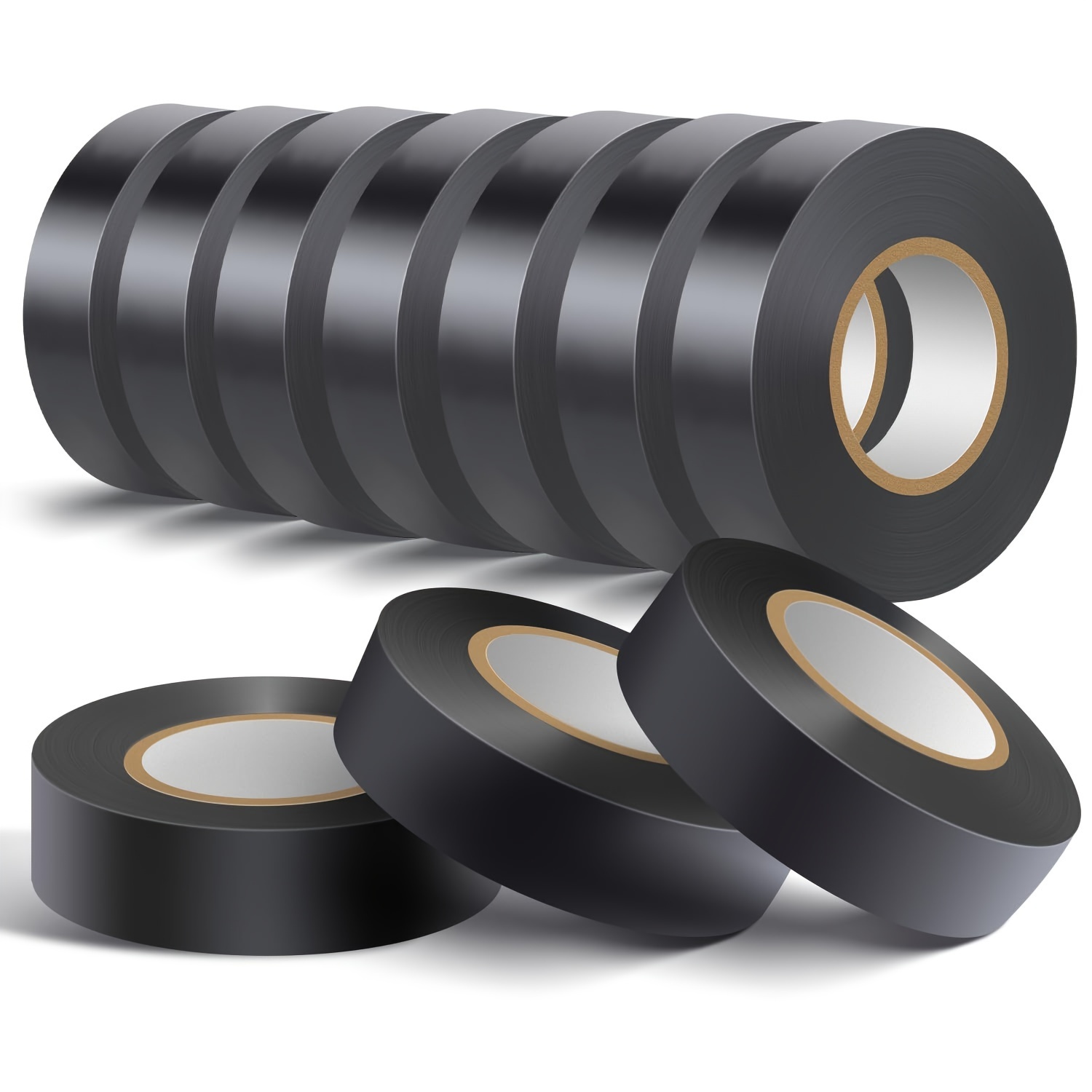 

10pcs Electrical Tape, Flame Retardant Indoor Outdoor High Temperature Resistance Electric Tape, Premium Black Tape For Workshop Use