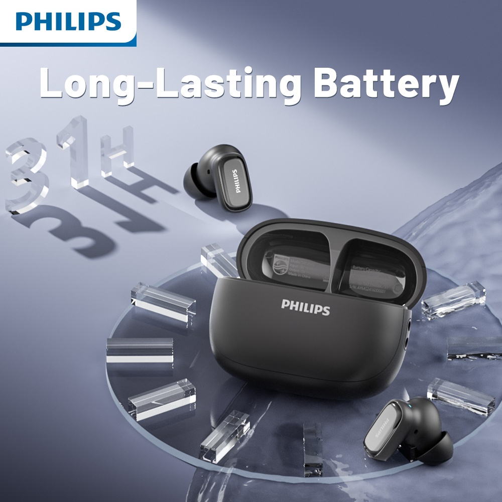 New Philips BT5.4 In-Ear Earphones with Wireless Charging Case, 24Hour Playtime/Game Modes/Built-in Mic/Touch Control for Gaming, Running, Cycling TAT2569 9 New Philips BT5.4 In-Ear Earphones with Wireless Charging Case, 24Hour Playtime/Game Modes/Built-in Mic/Touch Control for Gaming, Running, Cycling TAT2569 - Image 9