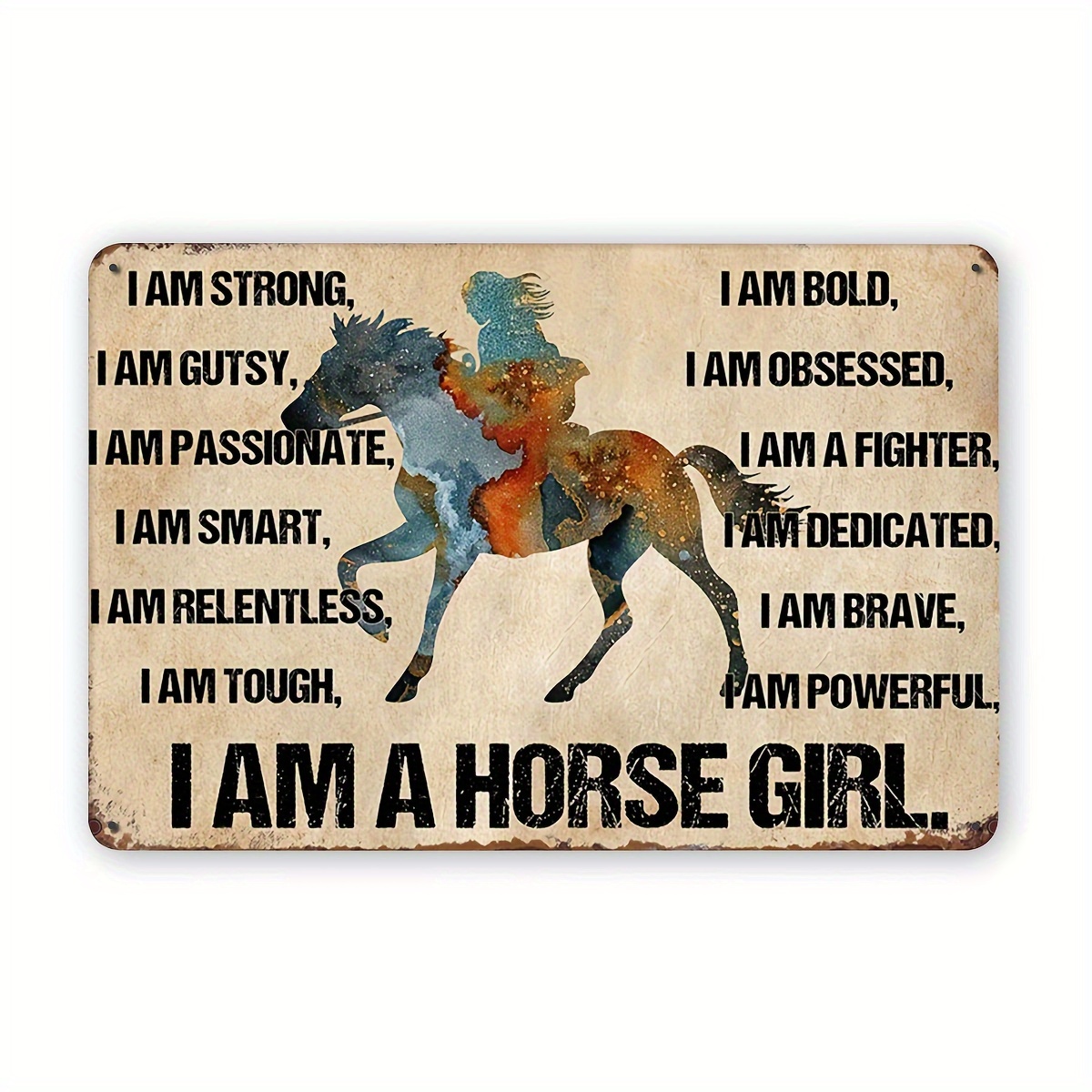 

Vintage Metal Tin Sign - Empowering Quotes, Perfect Gift For Girls, Fun Wall Art For Home, Gym, Garage Decor