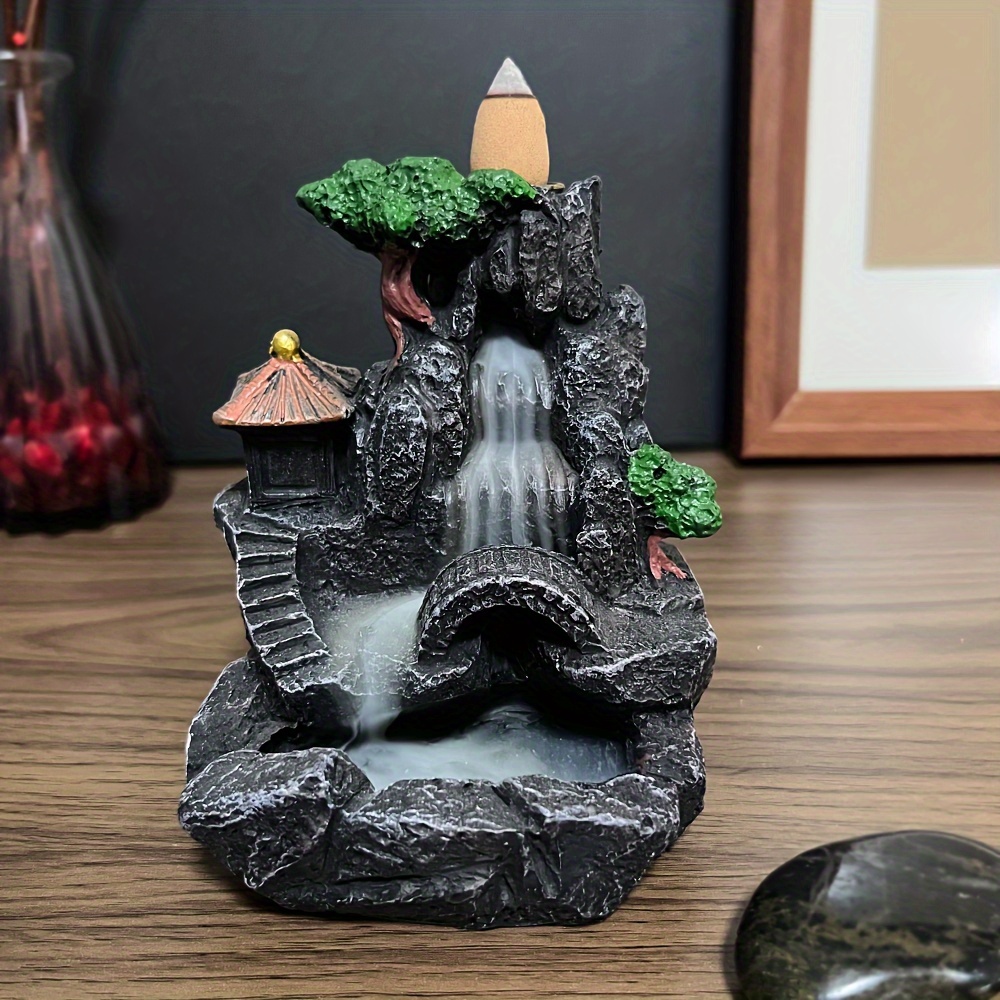 Quemador de Incienso Cascada Monje Meditador (12 cm) - Spiru