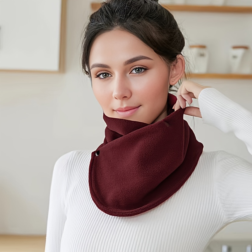 Warm Neck Collar Infinity Scarf Women's Solid Color Scarf - Temu Netherlands