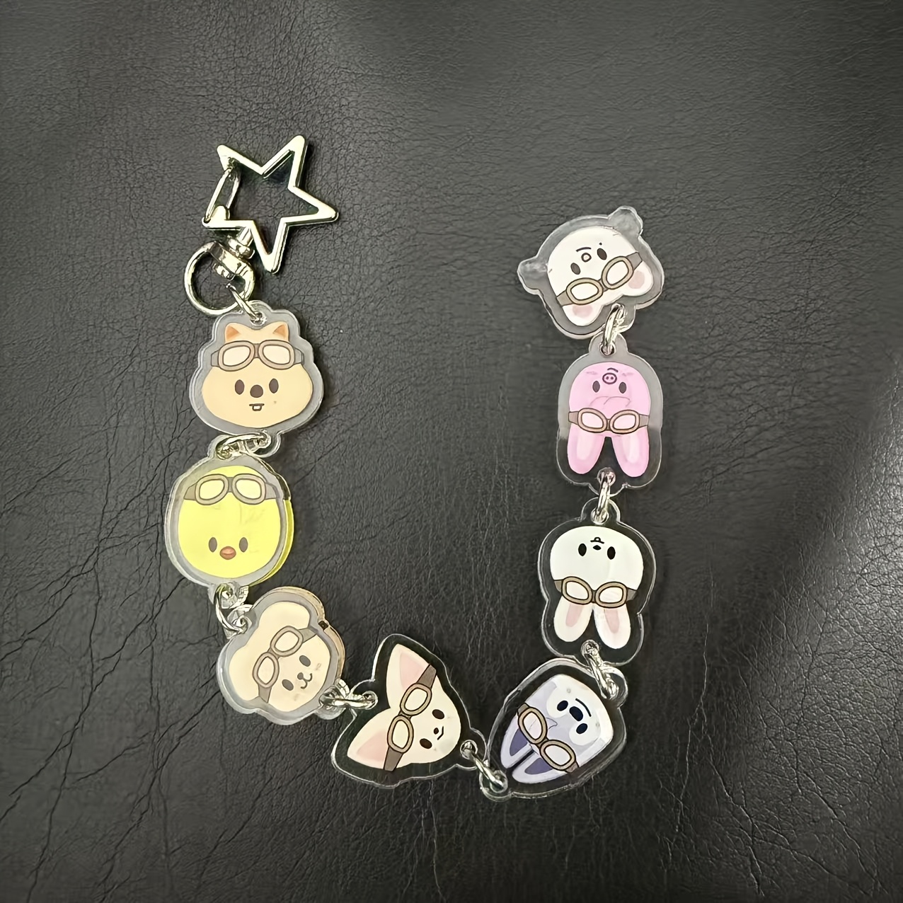 TEMU Portachiavi piatto 2D in acrilico a tema "Stray", regalo per fan, decorazione , portachiavi natalizio da donna