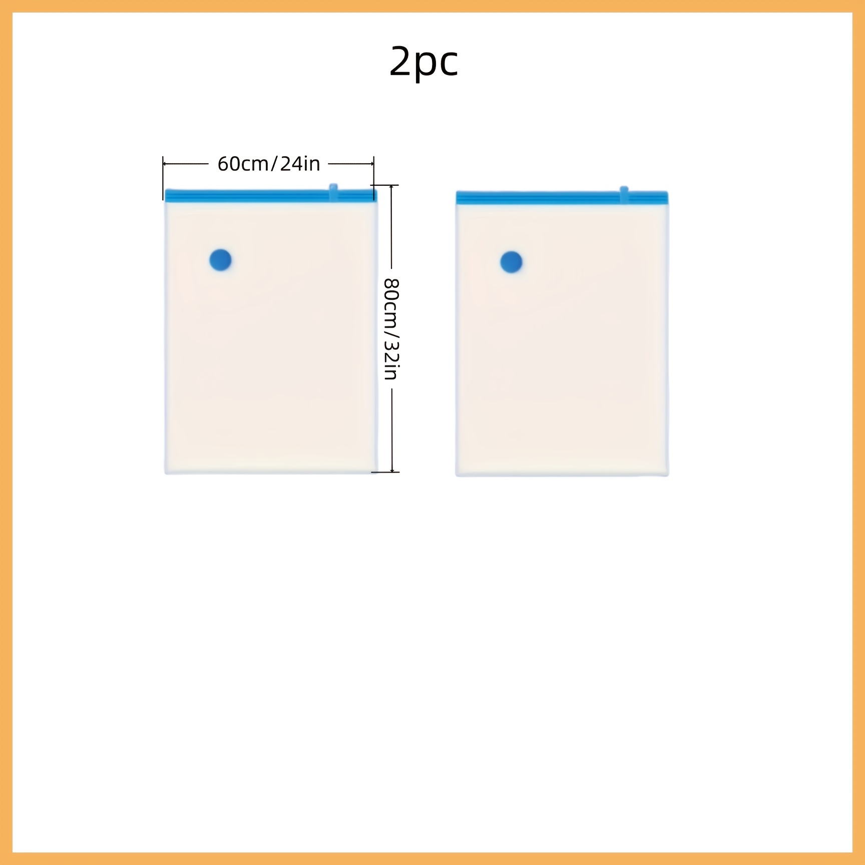 Image of Set Of 2 (60*80cm/24*31.5in) Space- Vacuum Storage Bags, Sealed Compression Bags For Clothes, Pillows, Duvets, Blankets, And Bedding - Travel-friendly And Convenient, Perfect For Space And Organizing