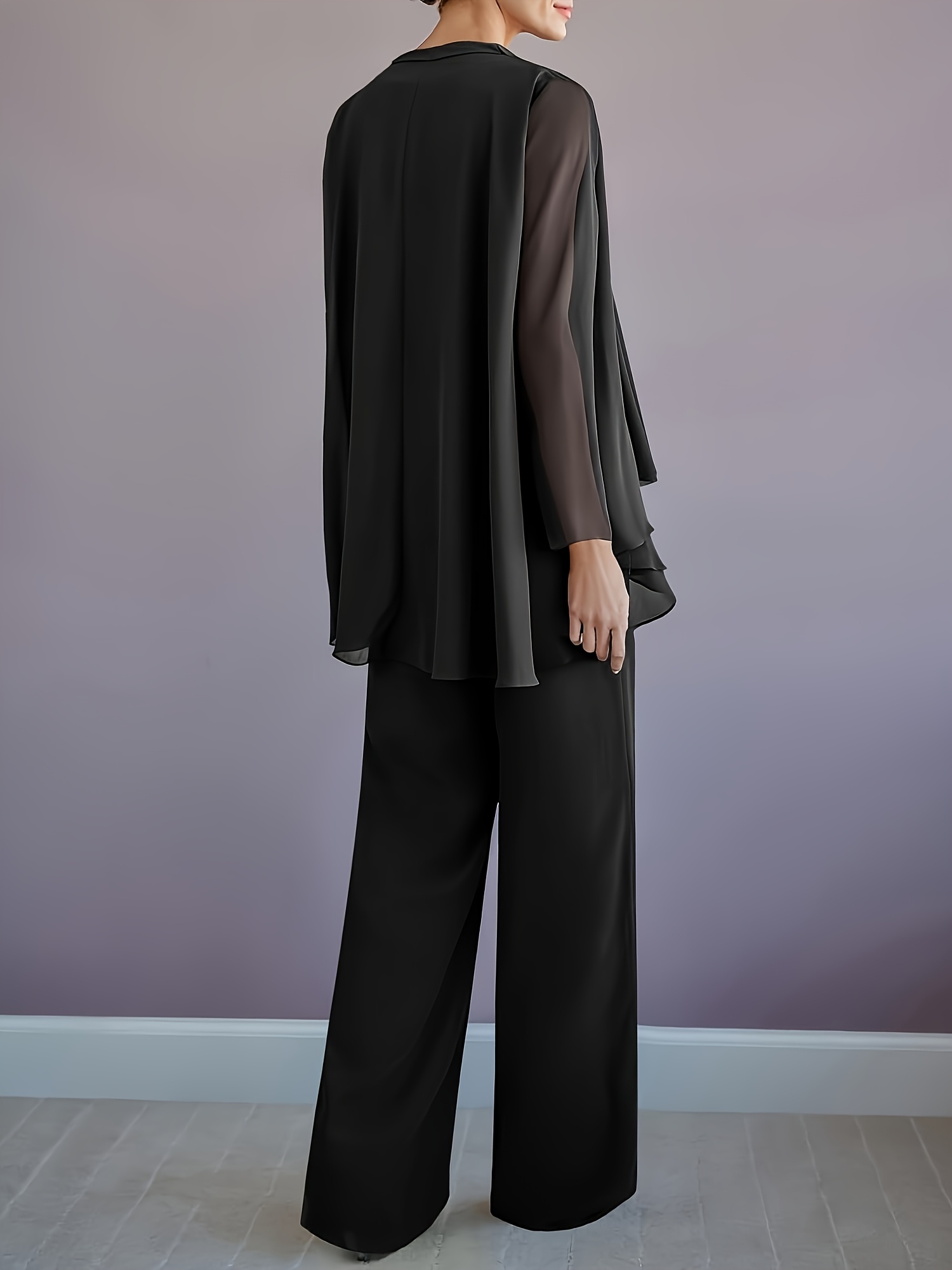 Ensemble 3 Pièces ONYX Pantalon Et Robe Noire Formelle - Taille 6, Occasion Porté Une Fois