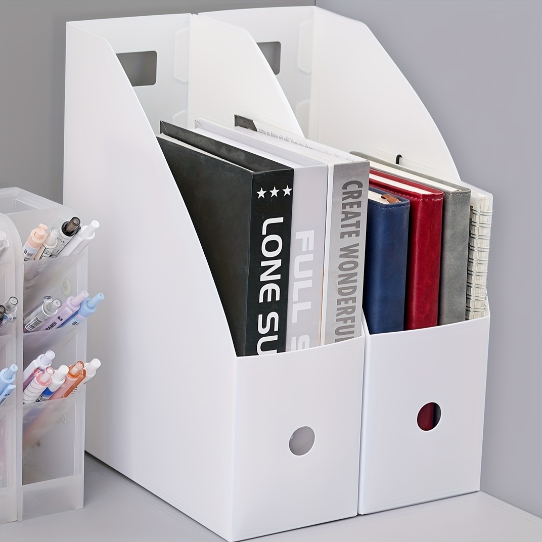 TEMU Porte-documents de bureau, style minimaliste, support de fichiers pour étudiants, boîte à documents de bureau, serre-livres, organisateur de