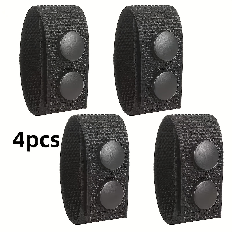 TEMU 4pcs Tactical Duty With Double Snaps, Nylon Belt Fixing Loop Holder, Heavy Duty Belt Accessories For Outdoor Security Duty Belt