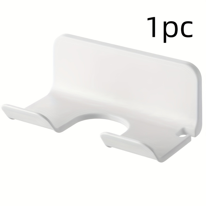 TEMU 1pc Wall-mounted Hair Dryer Storage Rack, Hair Dryer Shelf, Corner Hair Dryer Stand, Bathroom Hair Dryer Organizer, Utility Hooks