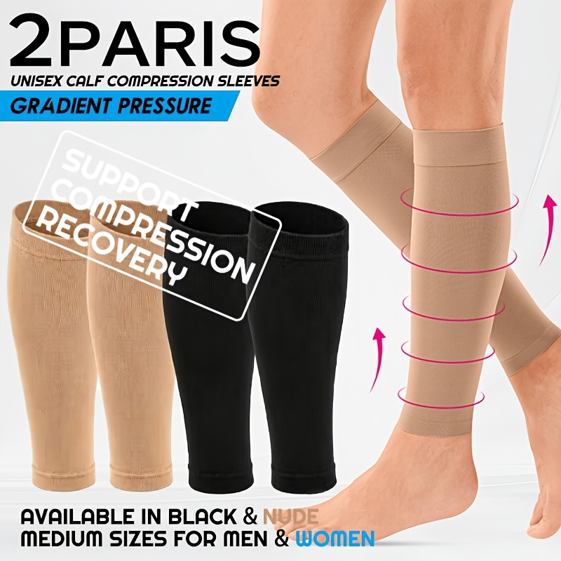 TEMU 2-pair Unisex Calf Compression Socks, Leg Support Socks, Soft And Stretchy, , Suitable For Running, Training, Daily Activities, Sports, Unisex,
