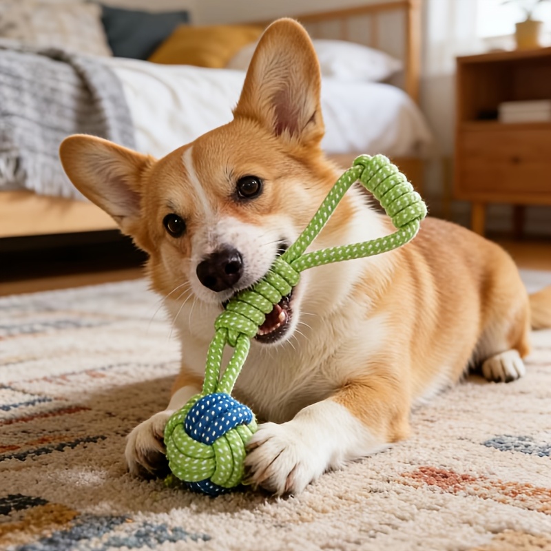 dog rope   interactive chew rope ball toy washable durable tug of   small medium dog training teeth cleaning Product details 6
