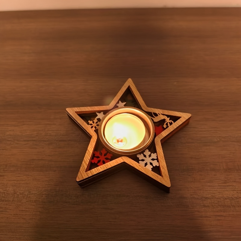Wood Carved Christmas Candleholder Base - Elegant Tabletop Stand With Christmas Tree, Suitable For Home Table Decor, Holiday & Birthday Gift, Birthday Decoration - Wood Candelabra For -wood Blaze
