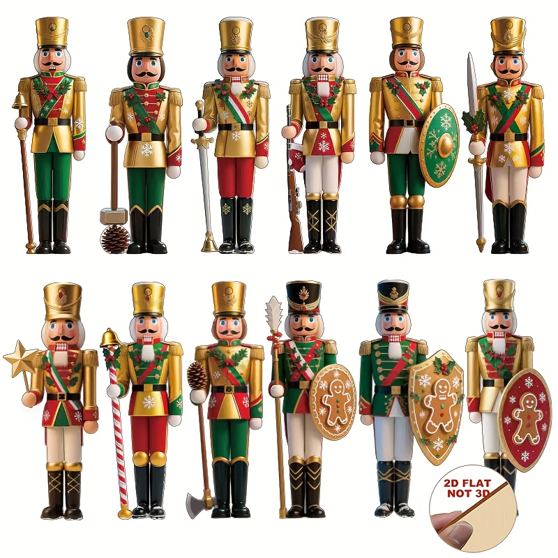 TEMU Set da 12 pezzi di in Legno Piatto 2D, Ornamenti Natalizi, Figura di Pupazzo Vintage, Decorazioni da Appendere per Albero di Natale, Piccoli