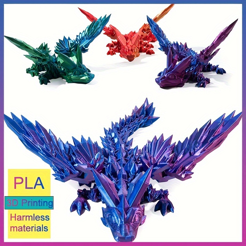 

3d Printed Flying Dragon With Lifelike Movable Joints & Laser Holographic Wings - Exquisite Gothic Home Decor Collectible For Dragon Enthusiasts, Eva Material, Suitable For Ages 18+ - 1pc