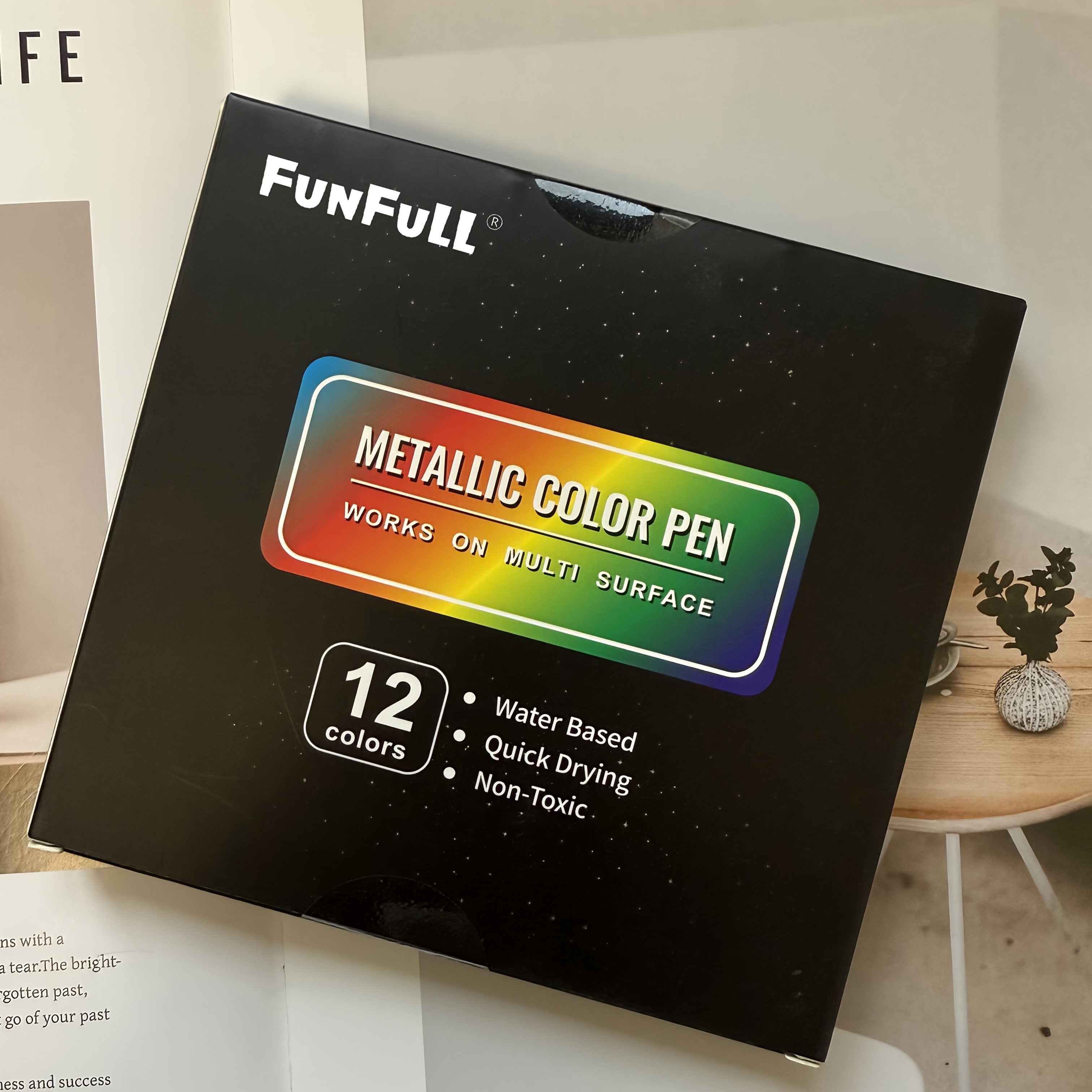 24/12 vnt. metaliniai žymekliai, blizgantys žymekliai akmenims, juodam popieriui, skrapbukams, fotoalbumams, žymekliai DIY menui ir amatams, stiklui, medžiui, atvirukų gamybai, skrapbukų reikmenims, profesionaliam meno naudojimui
