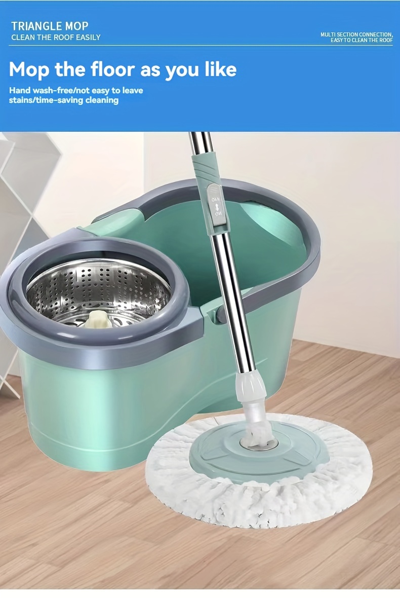 2 in 1 hands free spin mop and bucket   dry use dust removal for hardwood laminate tile floors   home cleaning back to school supplies marine christmas details 6