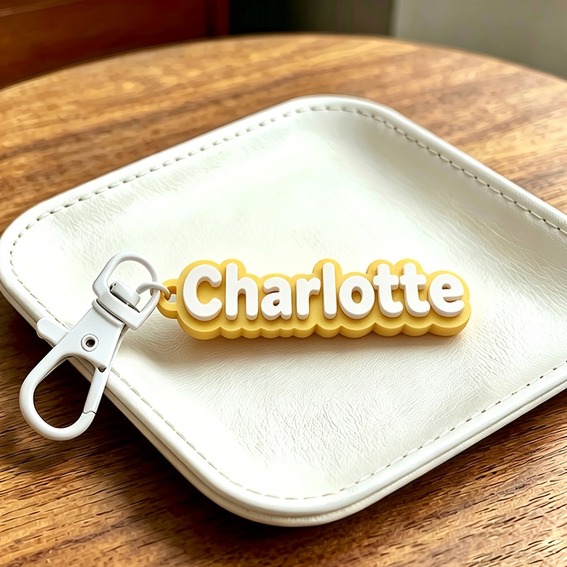 TEMU [customized] 1pc Custom Personalized Name Letter Keychain Multipurpose Keyring Luggage Gym Bag Backpack Tag Tumbler Water Bottle Lunch Bag