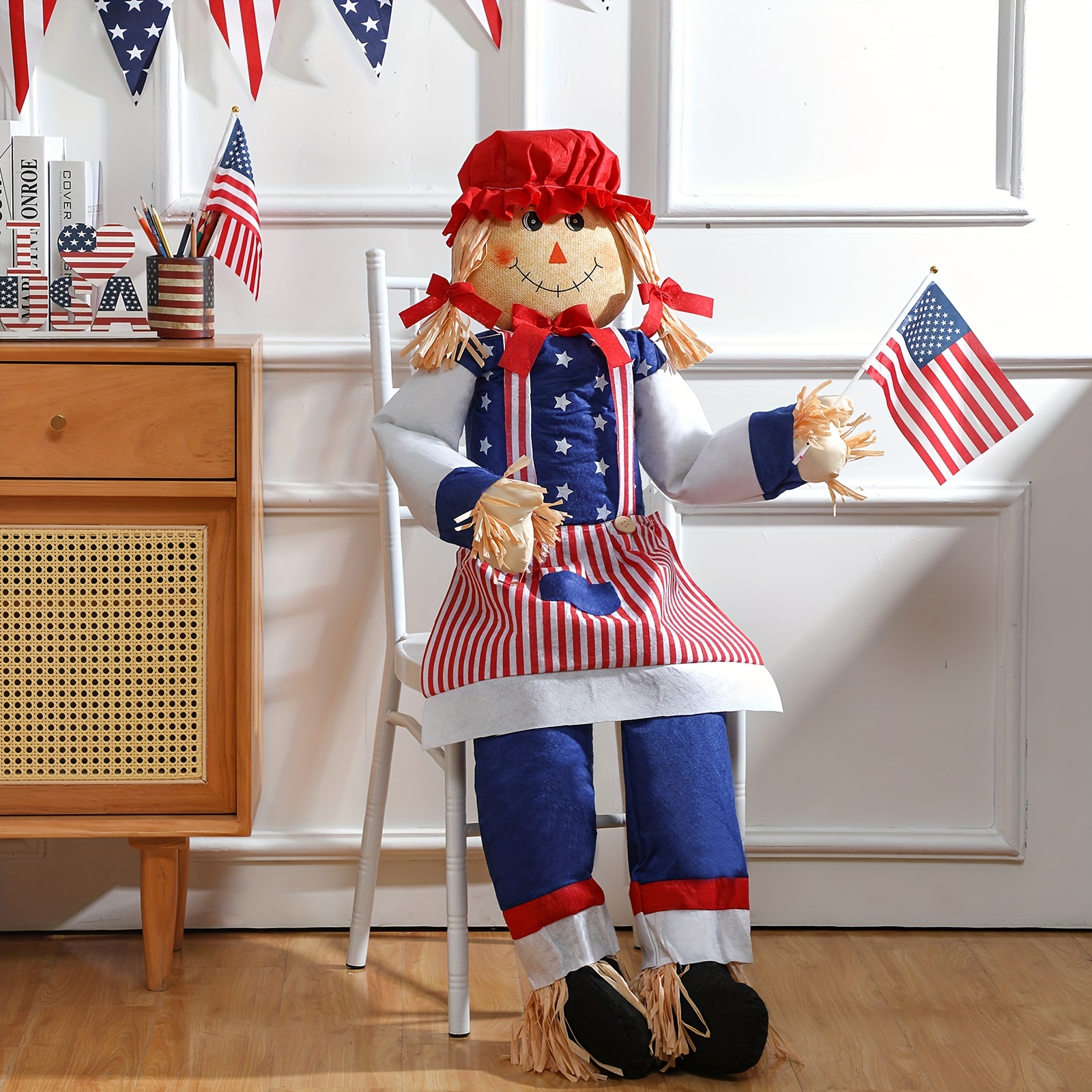 

1 61'' Sitter 4th Of Patriotic Decoration Female Sitting For