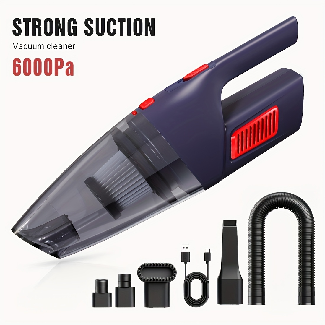 

Powerful 6000pa Suction Wireless Handheld Vacuum Cleaner - Usb Rechargeable, Quiet With Of Accessories For Home, Car, Rv, Office - Easy-to-use Dust & Collector, Car Vacuum Cleaner