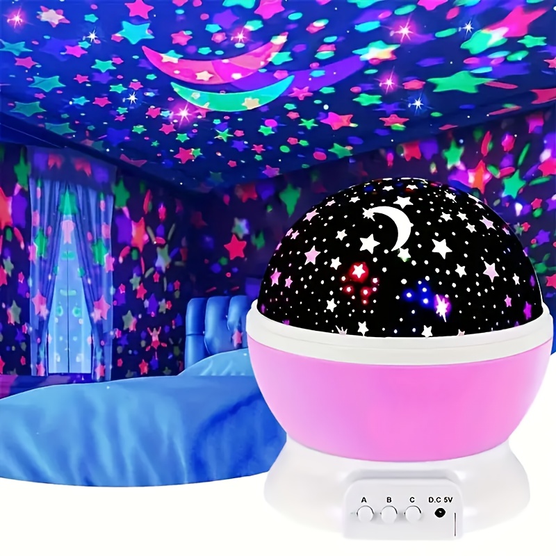 1pc star and moon projector lamp usb powered led light effect multiple color   dimmable desktop star and moon projection button control suitable for bedroom living room home theater gaming room multifunctional night light ideal for details 4