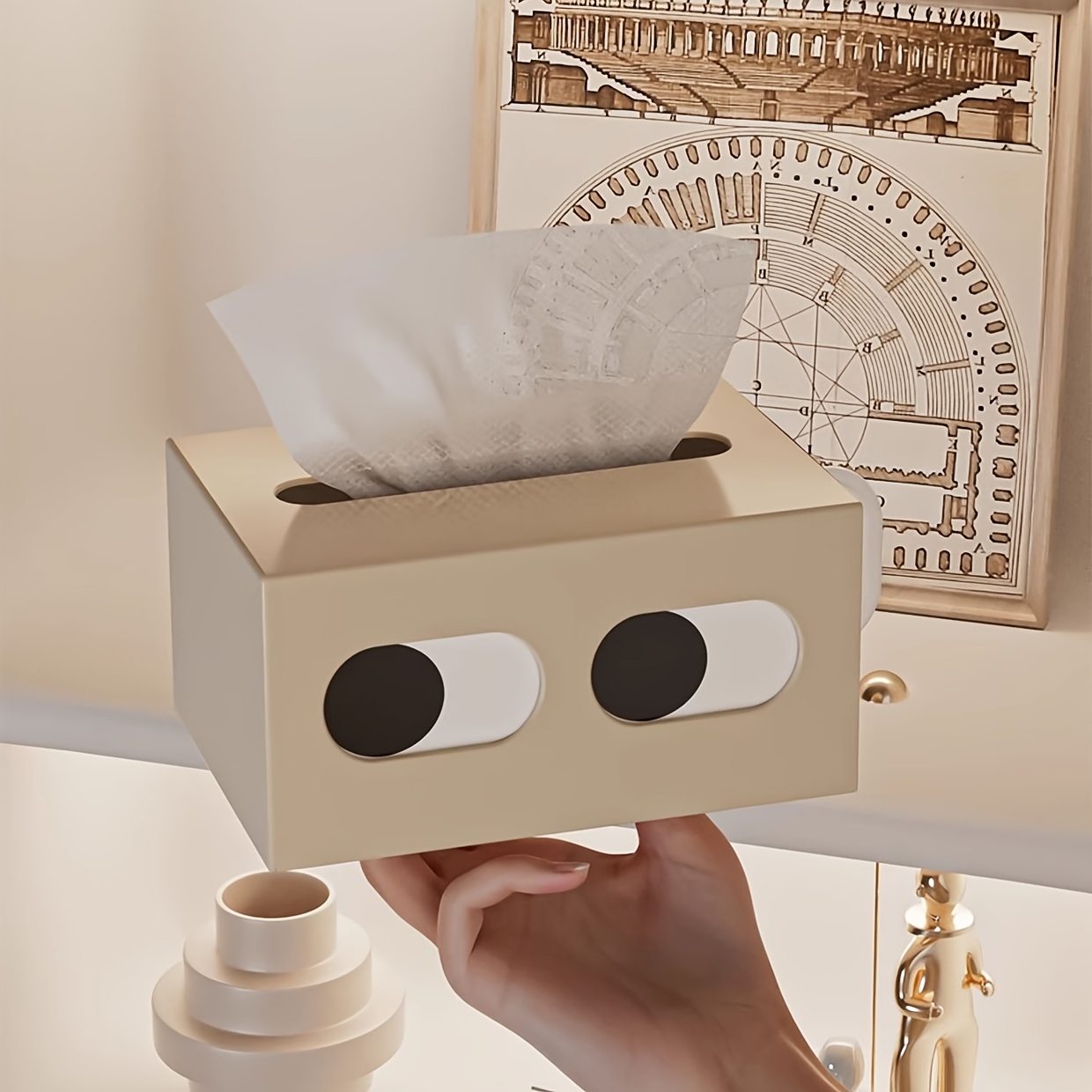1 cute little   plastic tissue take     desktop car tissue   room plastic cream household napkin creative funny pumping box Product details 3