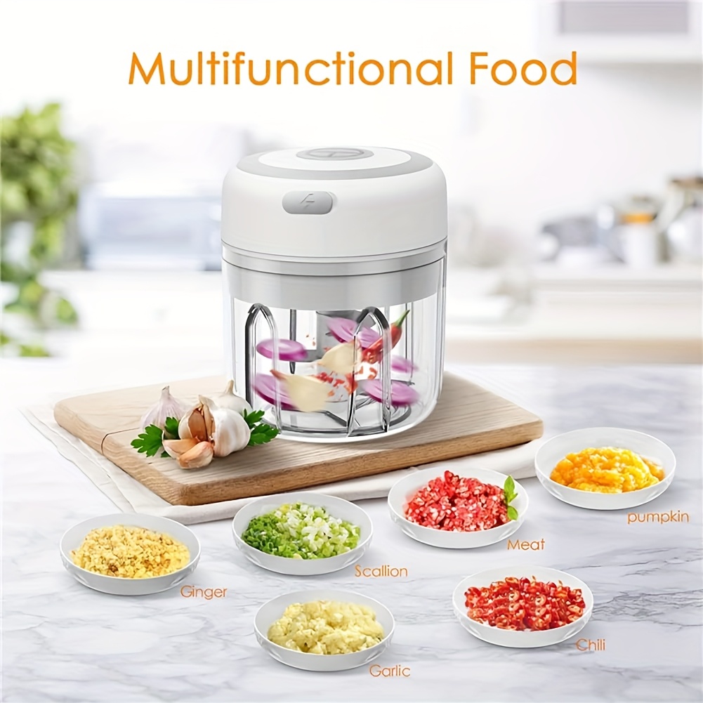 1pc high powered multifunctional food processor usb wireless charging quickly   chops meat garlic vegetables baby food food grade cup child lock safety ideal for kitchen camping Product details 7