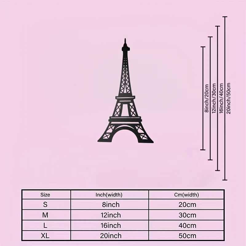 TEMU . Eiffelturm-Wandkunst aus Metall – Pariser Stadtbild-Wanddekoration – Einzigartige Wohnzimmerdeko, , Szenendekoration, Mottoparty-Deko,